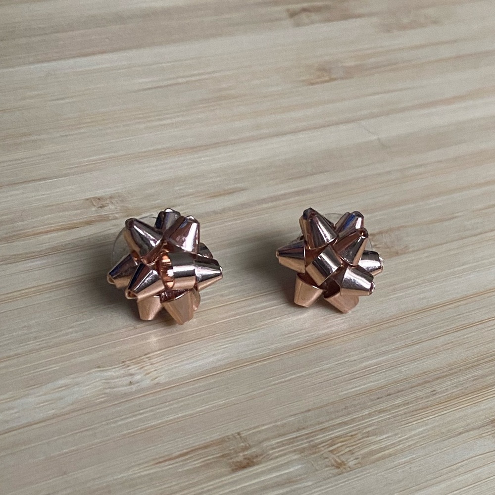 Kate Spade Rose Gold colored Bow Earrings